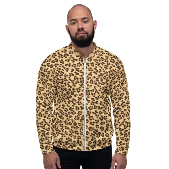 LEOPARD PATTERN Unisex Bomber Jacket. - Picture 1 of 6
